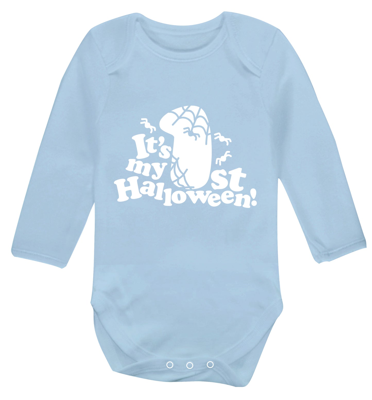 1st Halloween Baby Vest long sleeved pale blue 6-12 months