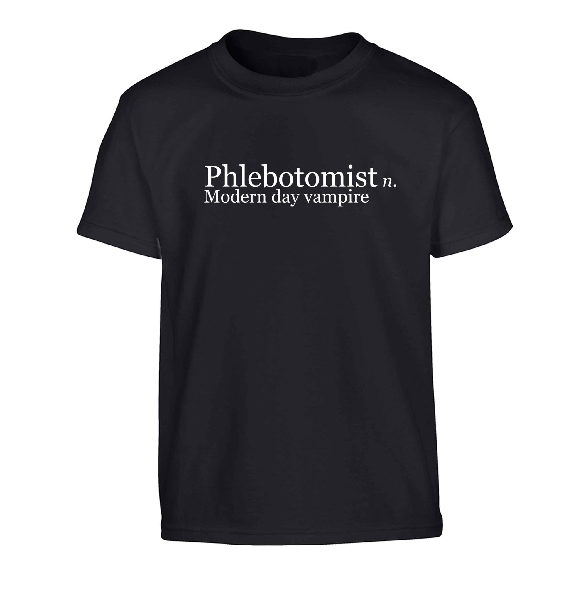 Phlebotomist - Modern day vampire Children's black Tshirt 12-13 Years