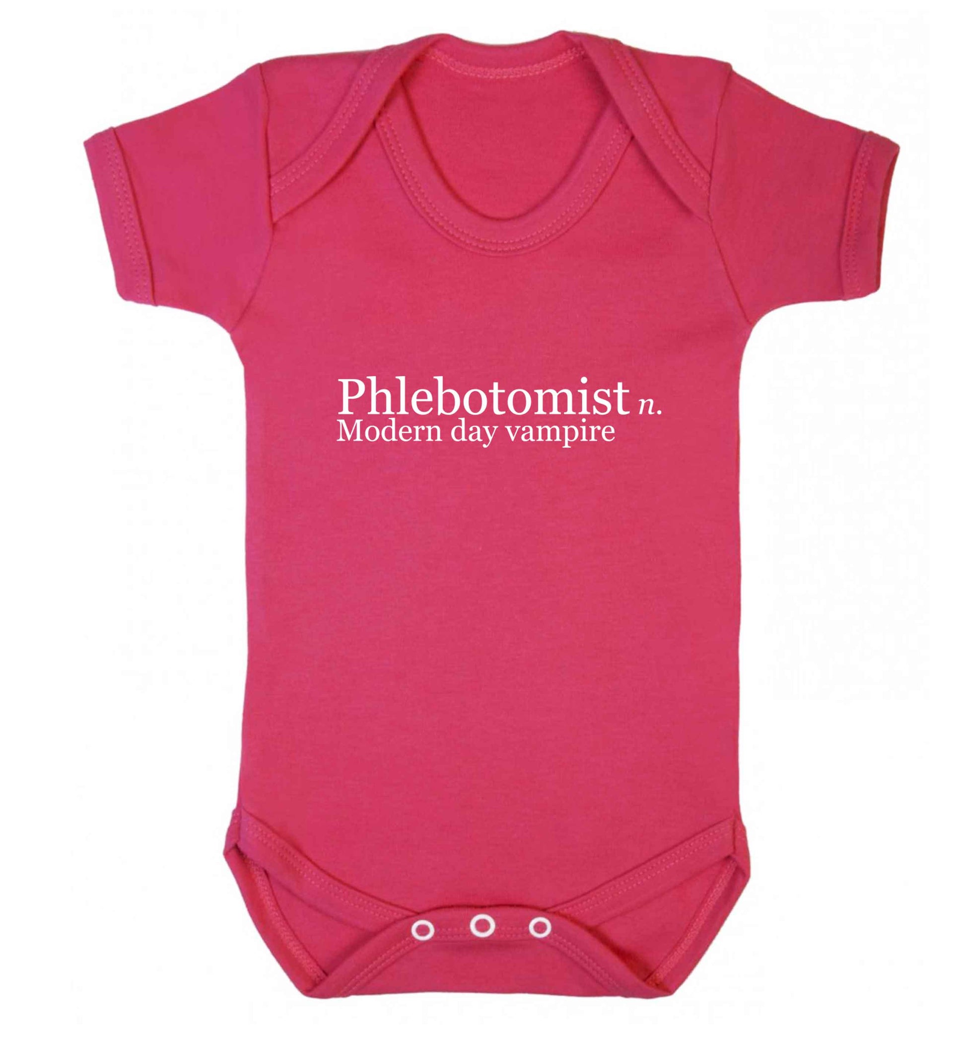 Phlebotomist - Modern day vampire baby vest dark pink 18-24 months