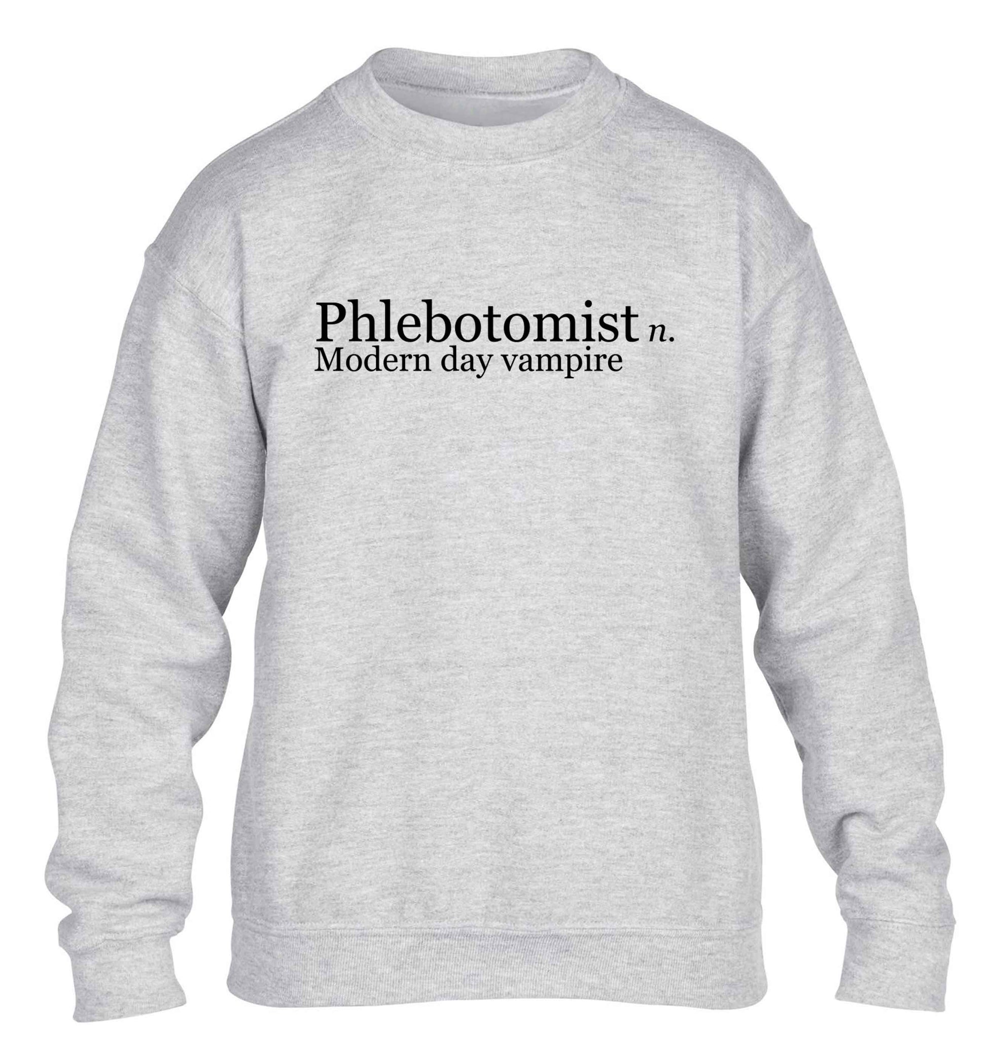 Phlebotomist - Modern day vampire children's grey sweater 12-13 Years