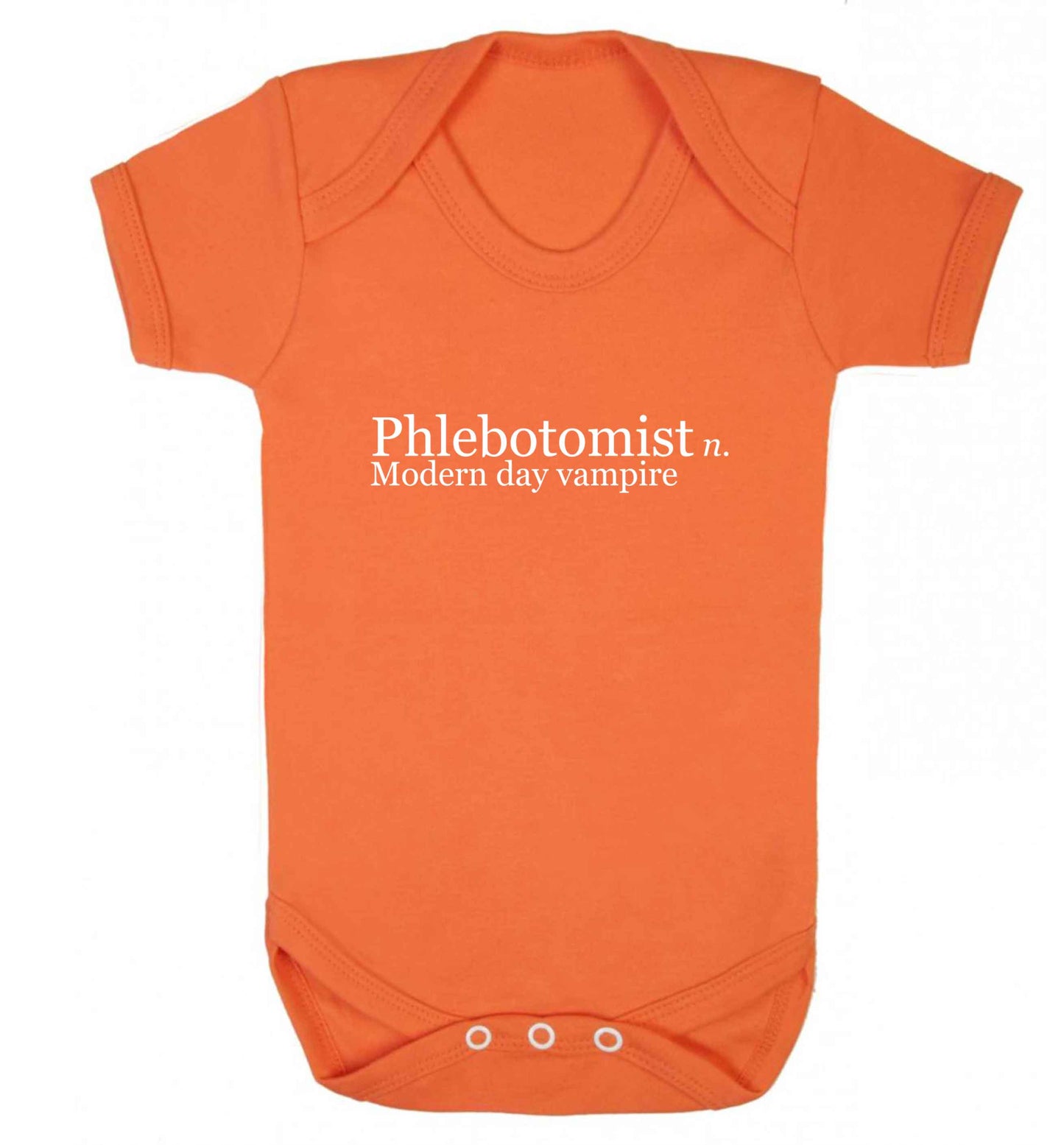 Phlebotomist - Modern day vampire baby vest orange 18-24 months