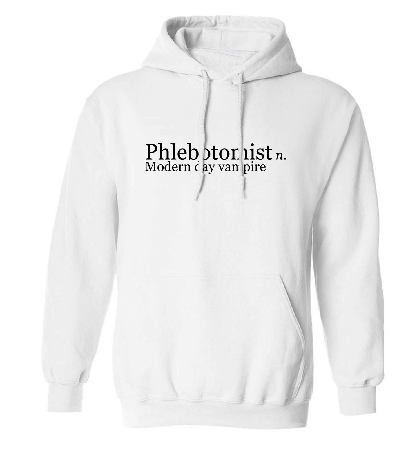 Phlebotomist - Modern day vampire adults unisex white hoodie 2XL