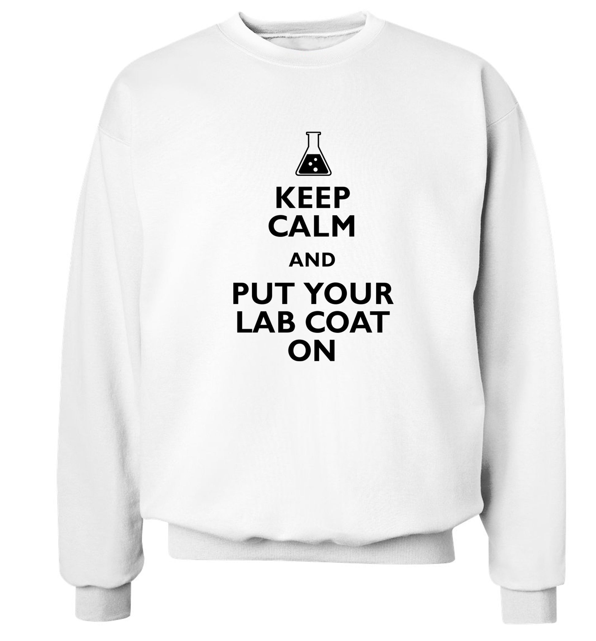 Keep calm and put your lab coat on Adult's unisex white Sweater 2XL