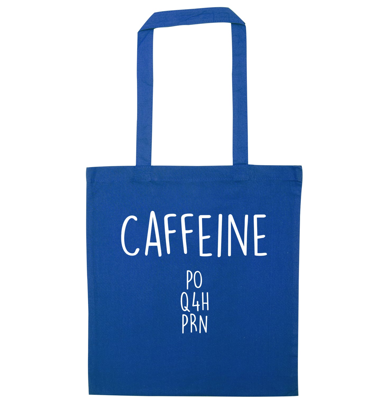 Caffeine PO Q4H PRN blue tote bag