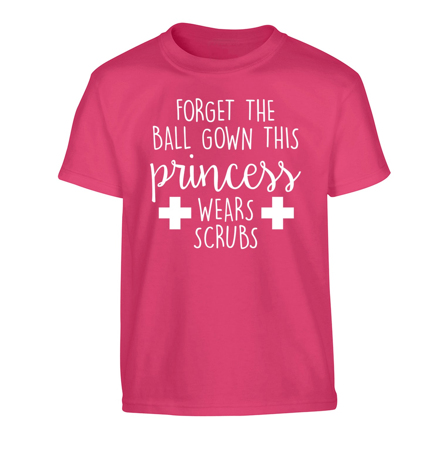 Forget the ball gown this princess wears scrubs Children's pink Tshirt 12-14 Years