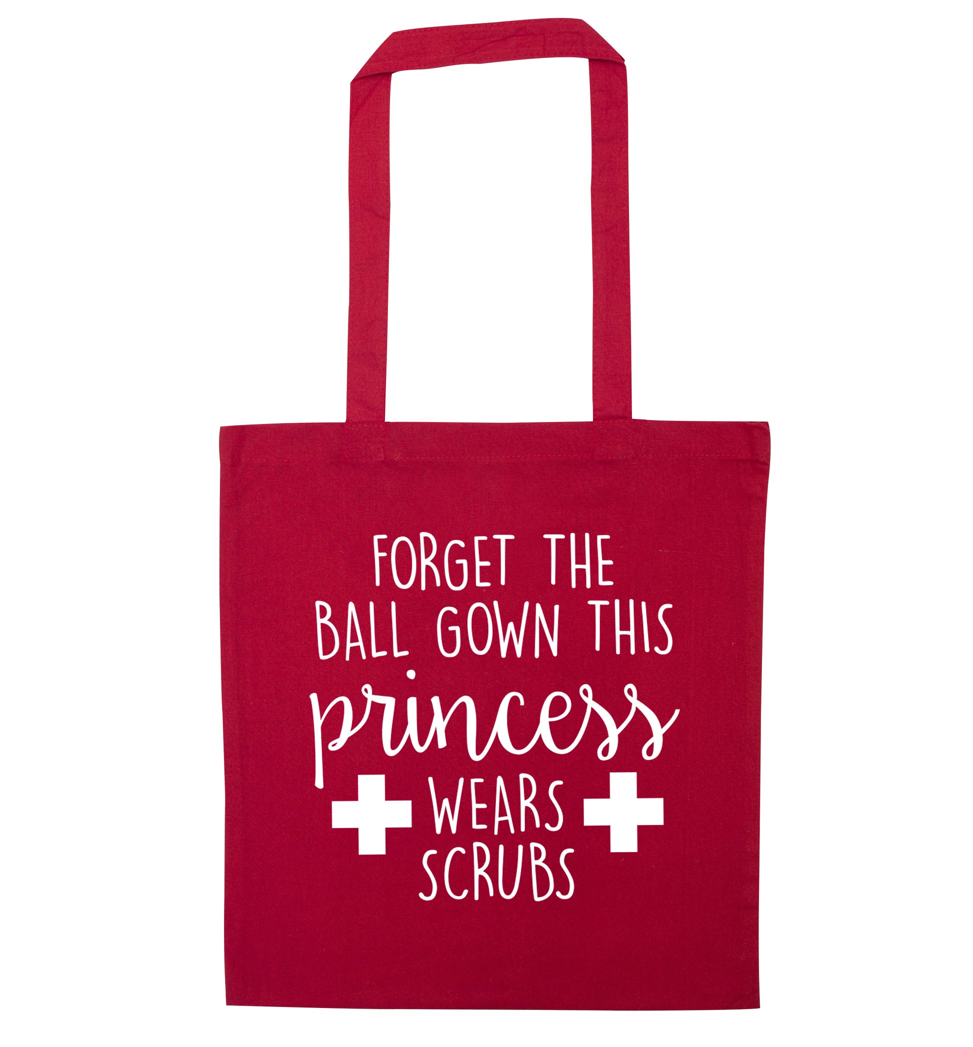 Forget the ball gown this princess wears scrubs red tote bag