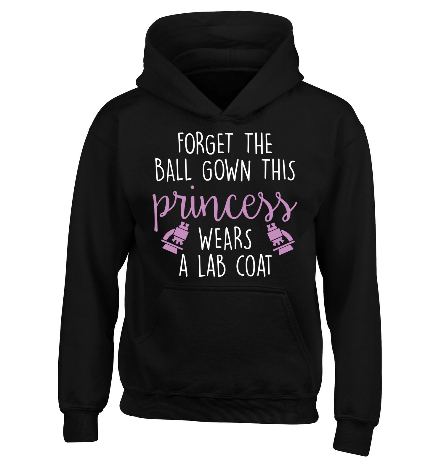 Forget the ball gown this princess wears a lab coat children's black hoodie 12-14 Years