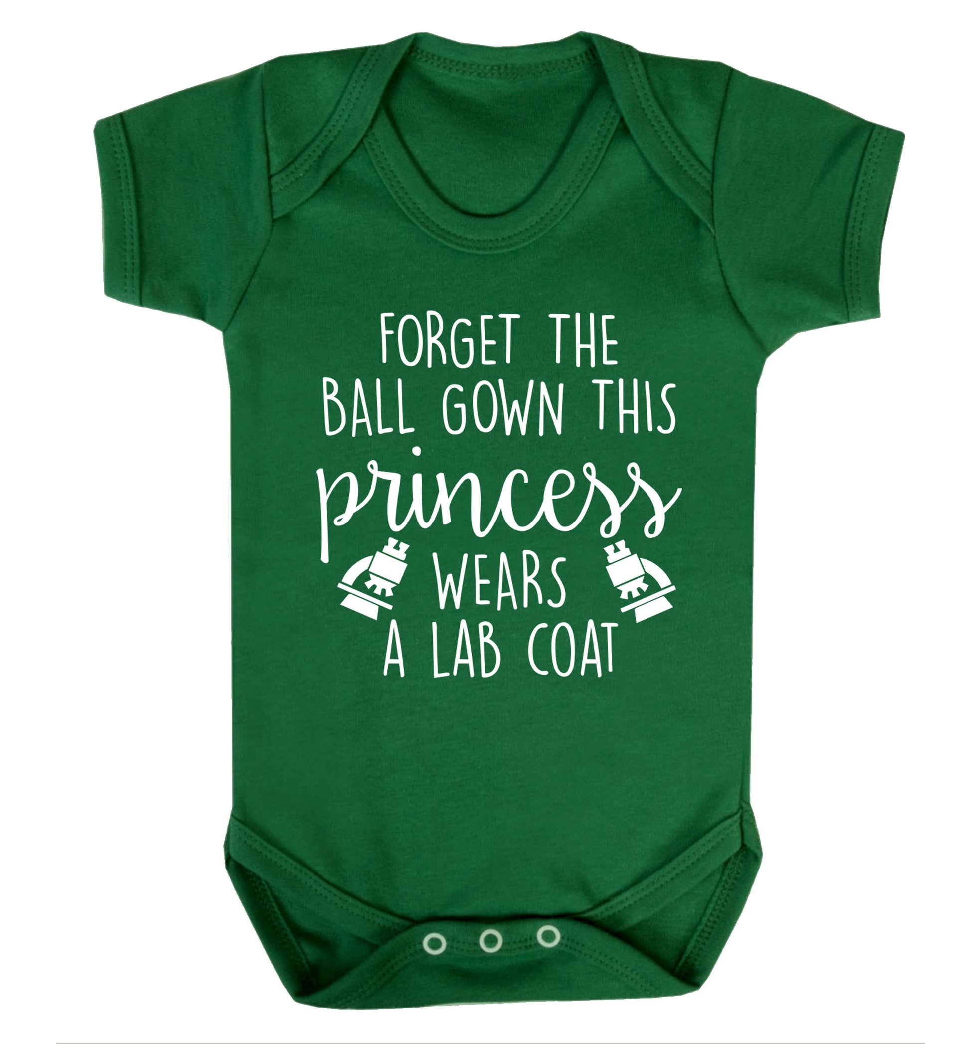 Forget the ball gown this princess wears a lab coat Baby Vest green 18-24 months