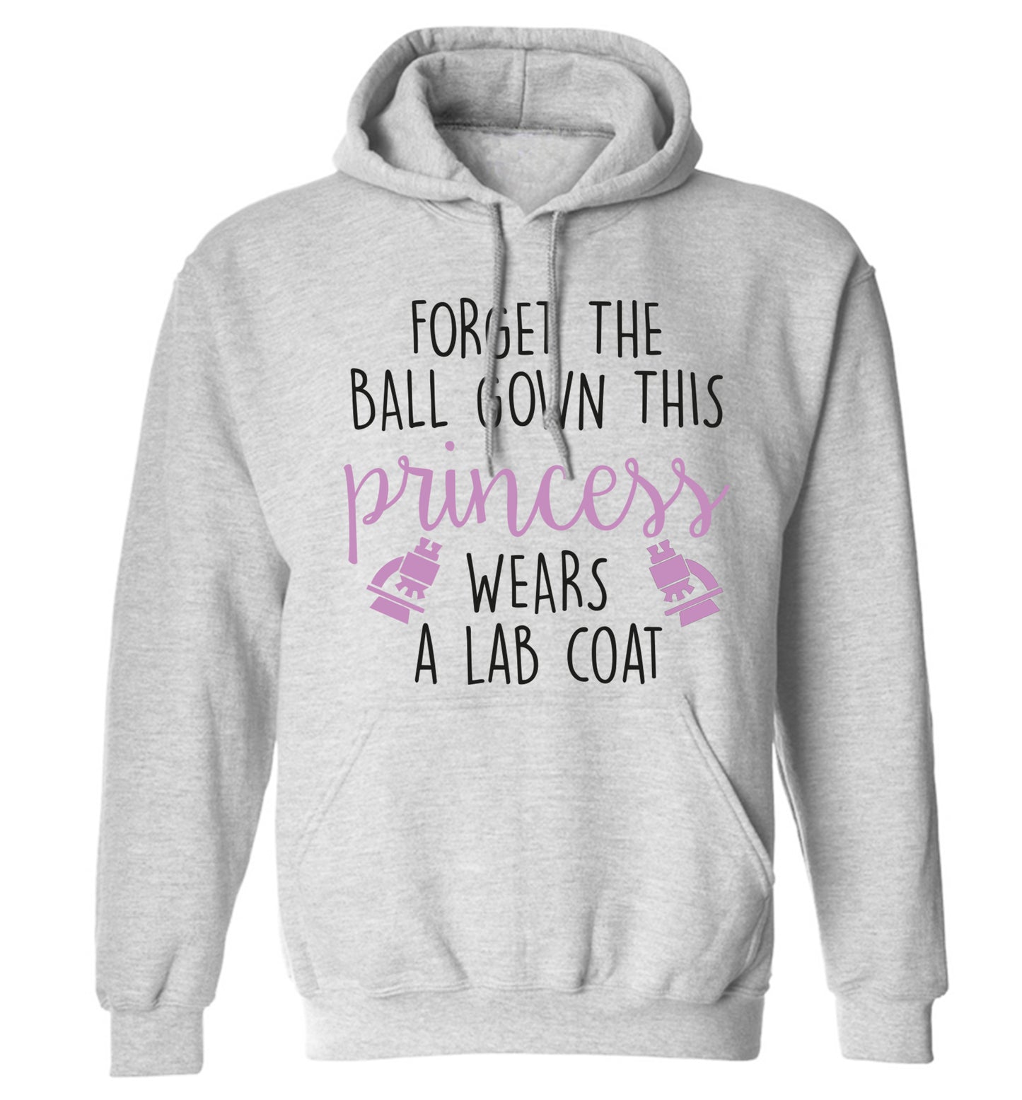 Forget the ball gown this princess wears a lab coat adults unisex grey hoodie 2XL