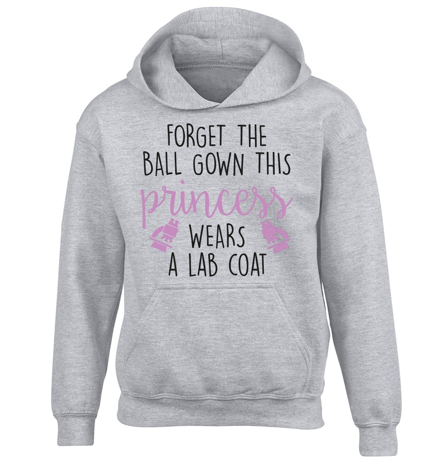 Forget the ball gown this princess wears a lab coat children's grey hoodie 12-14 Years