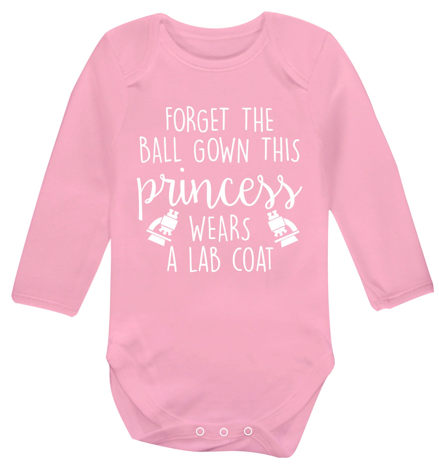 Forget the ball gown this princess wears a lab coat Baby Vest long sleeved pale pink 6-12 months