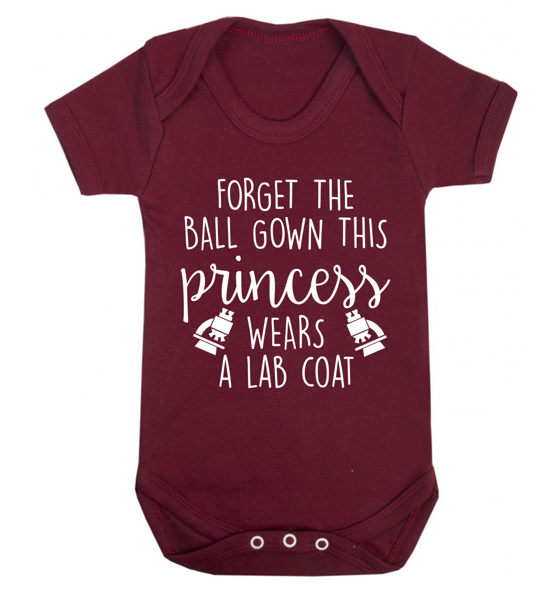 Forget the ball gown this princess wears a lab coat Baby Vest maroon 18-24 months