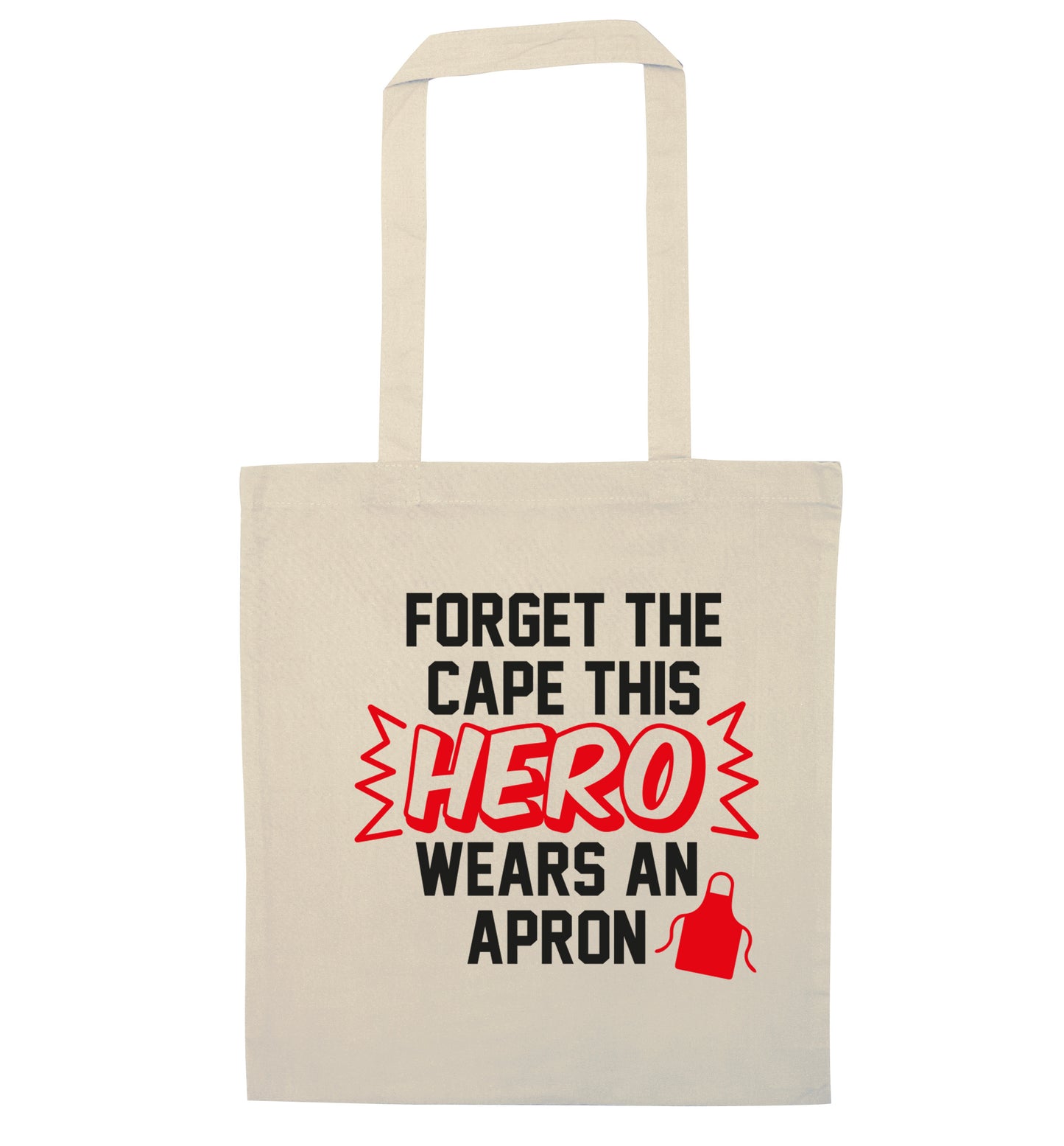 Forget the cape this hero wears an apron natural tote bag