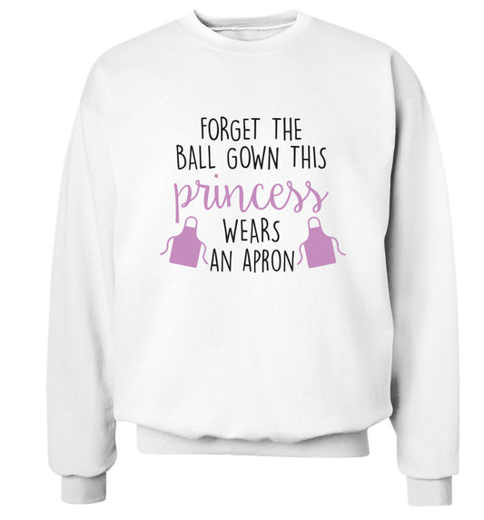 Forget the ball gown this princess wears an apron Adult's unisex white Sweater 2XL