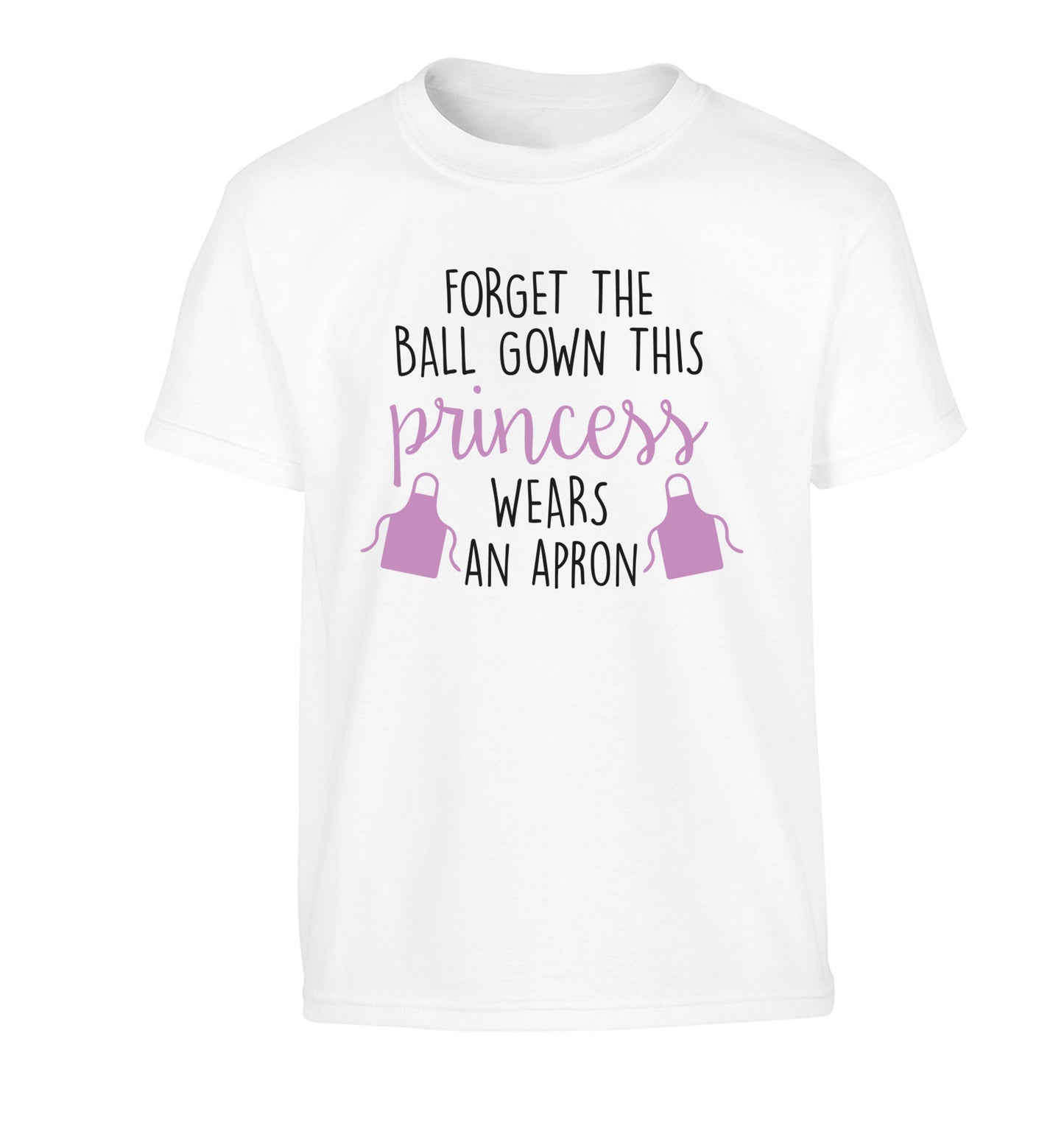 Forget the ball gown this princess wears an apron Children's white Tshirt 12-14 Years