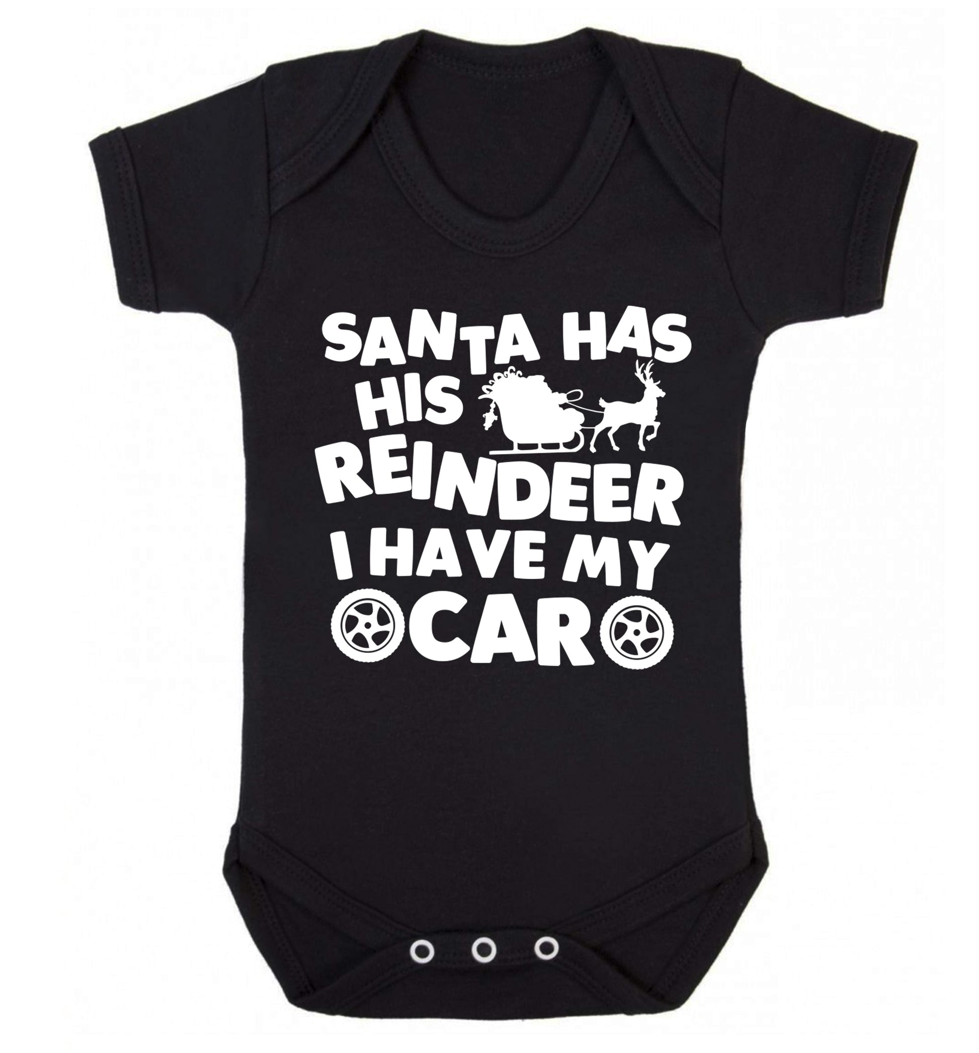 Santa has his reindeer I have my car Baby Vest black 18-24 months