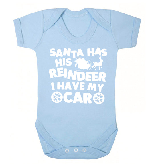 Santa has his reindeer I have my car Baby Vest pale blue 18-24 months