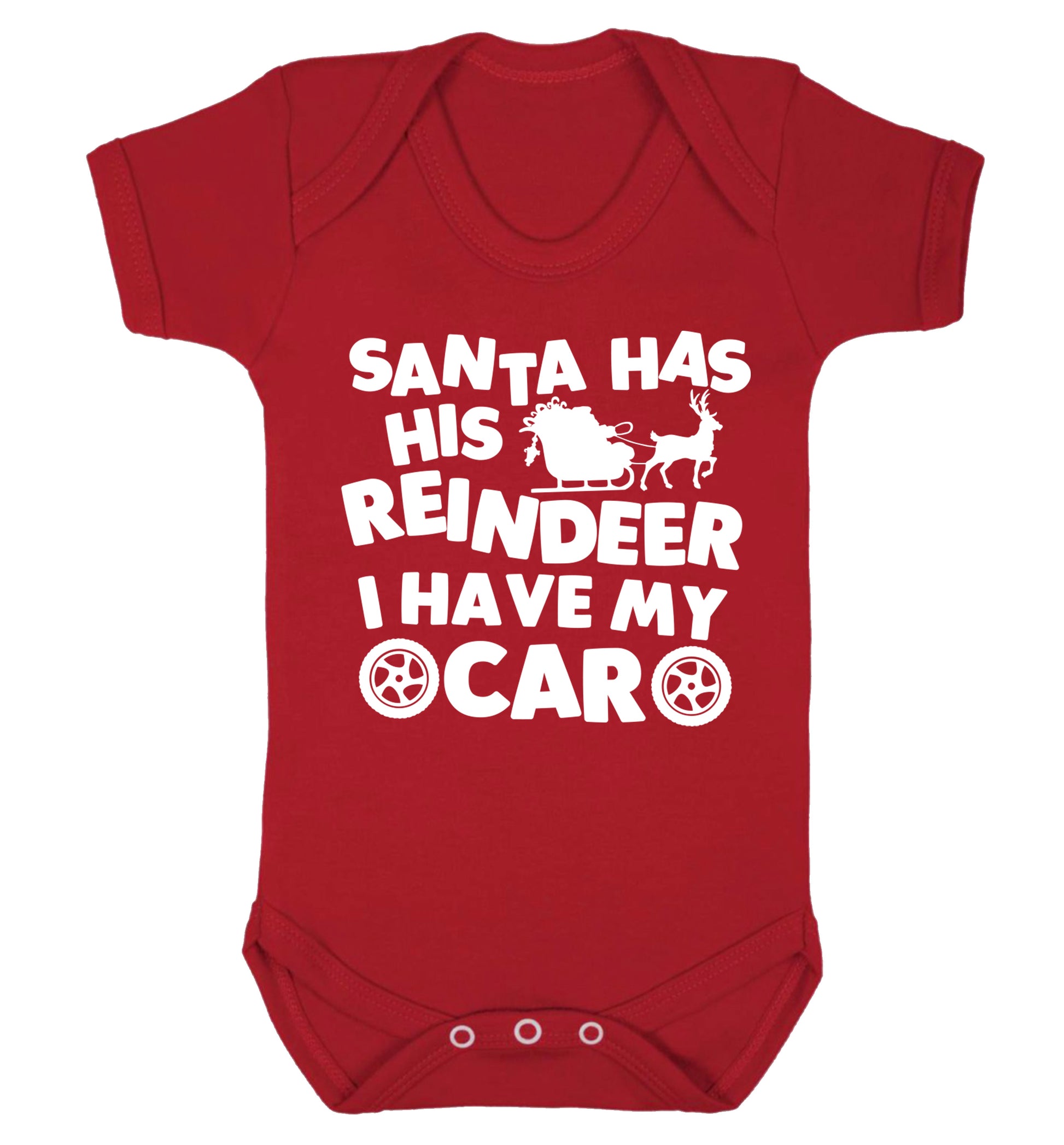 Santa has his reindeer I have my car Baby Vest red 18-24 months