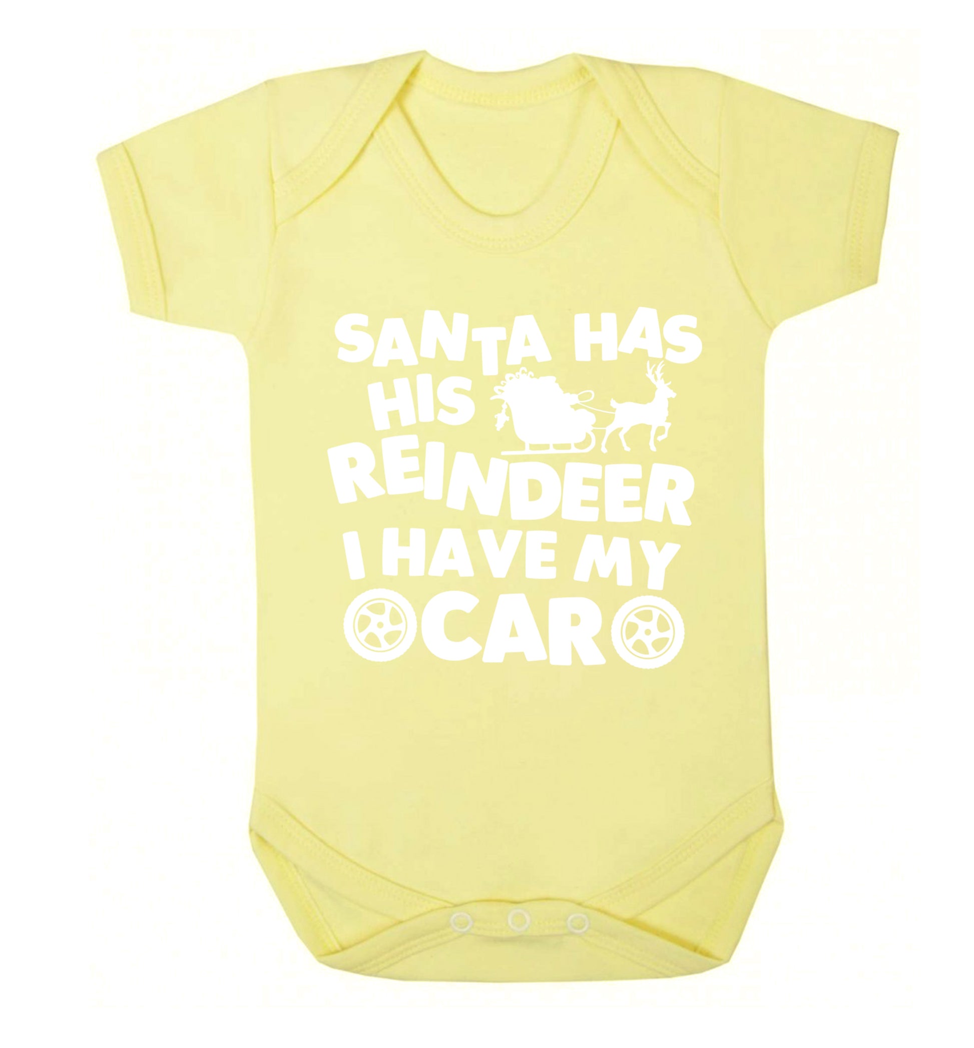 Santa has his reindeer I have my car Baby Vest pale yellow 18-24 months