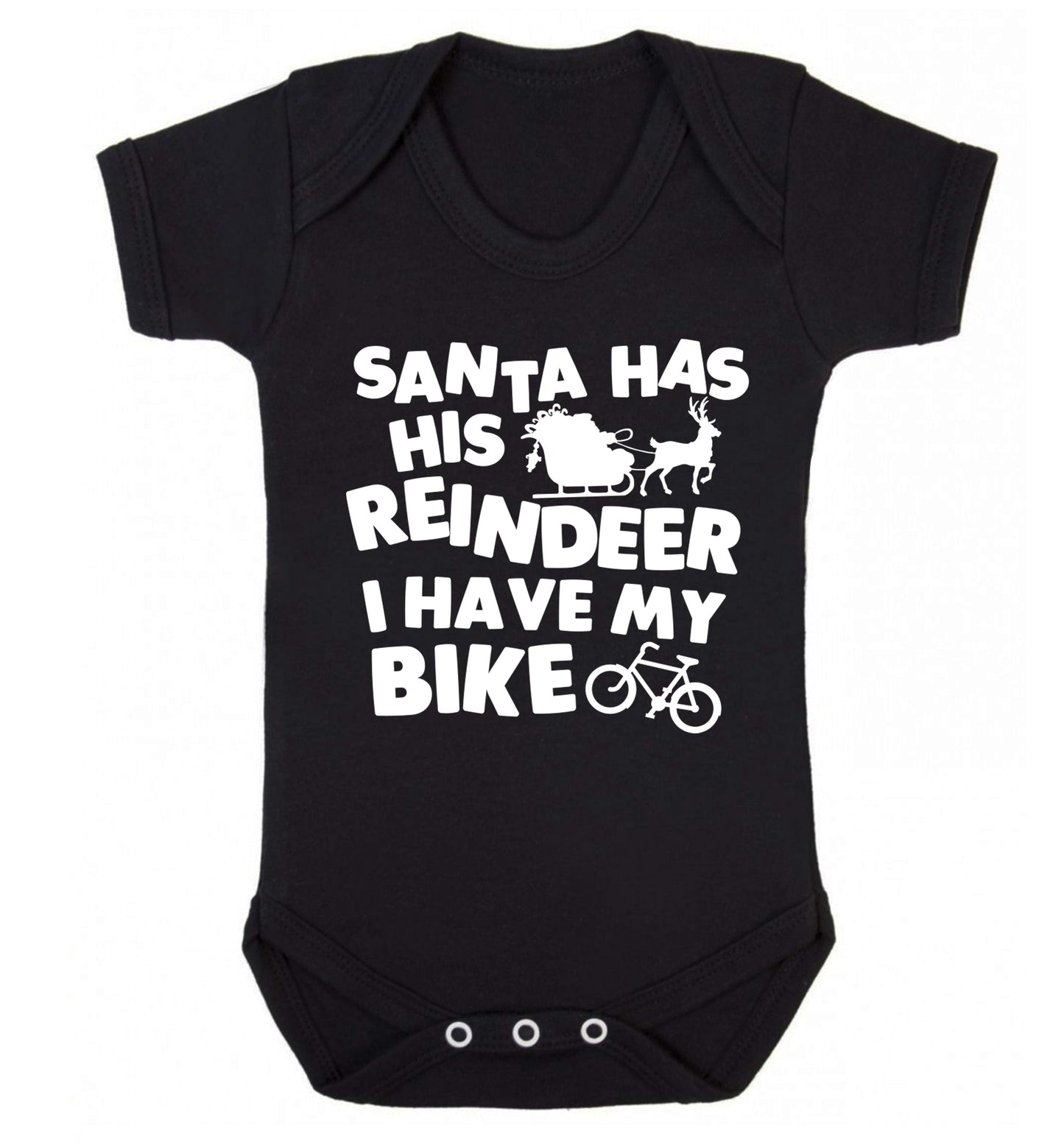Santa has his reindeer I have my bike Baby Vest black 18-24 months