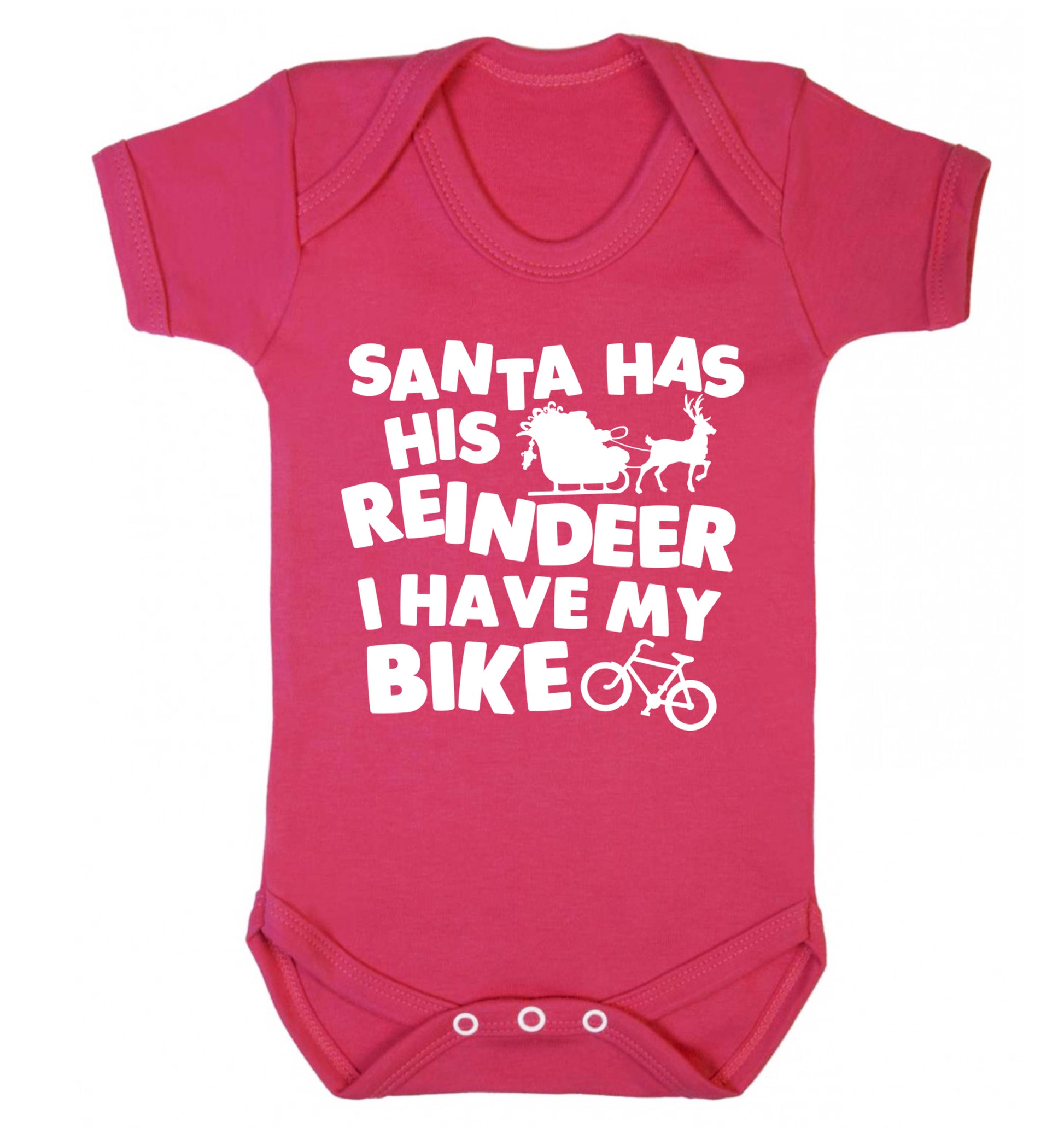 Santa has his reindeer I have my bike Baby Vest dark pink 18-24 months