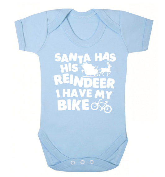 Santa has his reindeer I have my bike Baby Vest pale blue 18-24 months