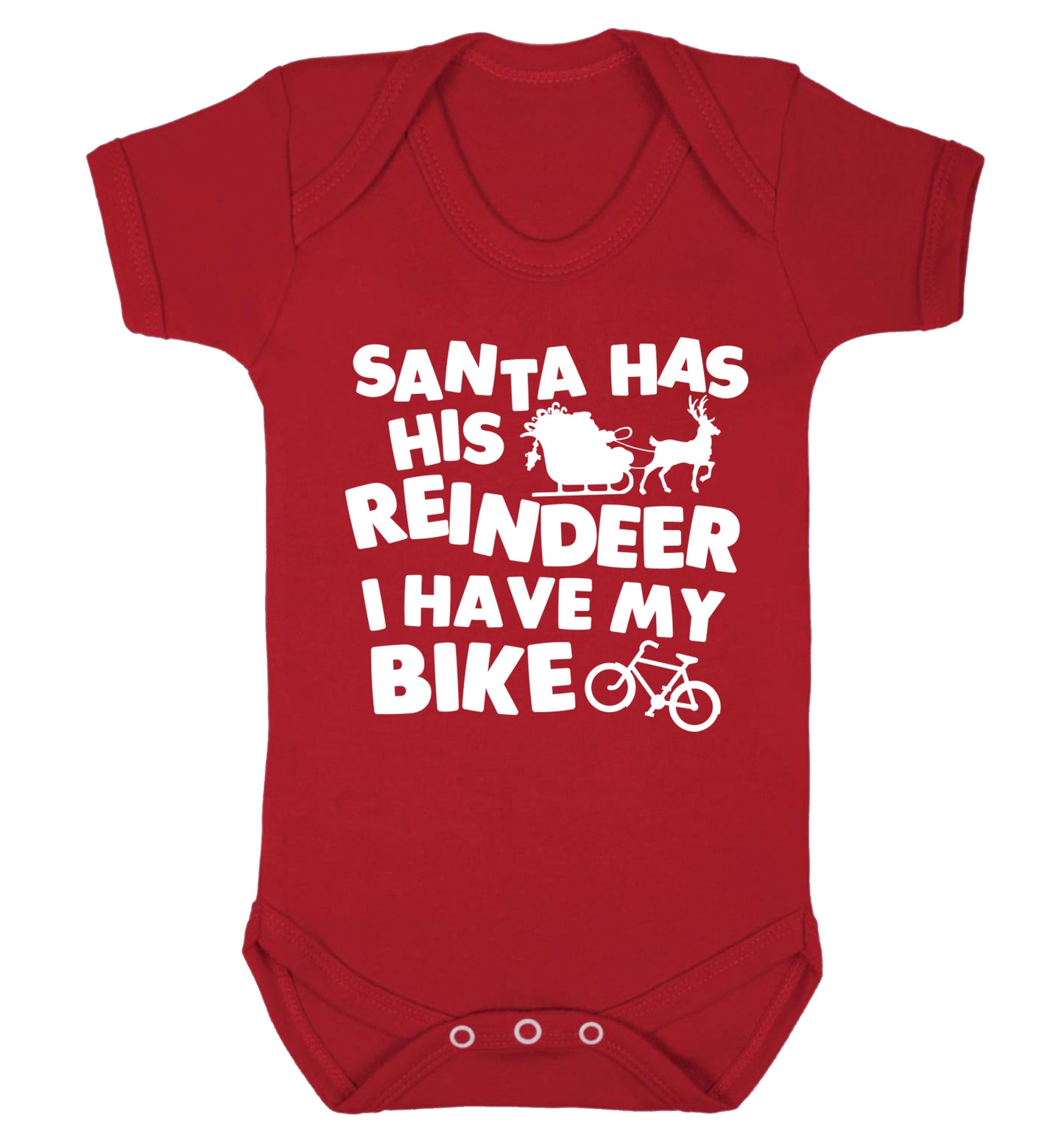 Santa has his reindeer I have my bike Baby Vest red 18-24 months