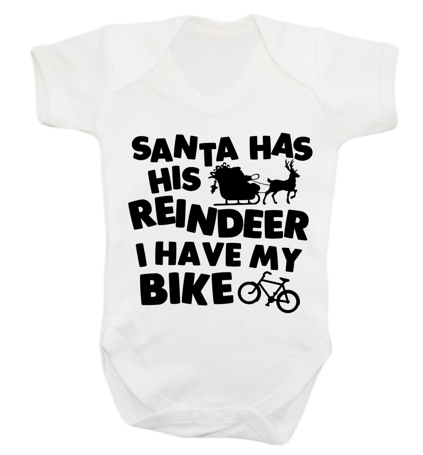 Santa has his reindeer I have my bike Baby Vest white 18-24 months