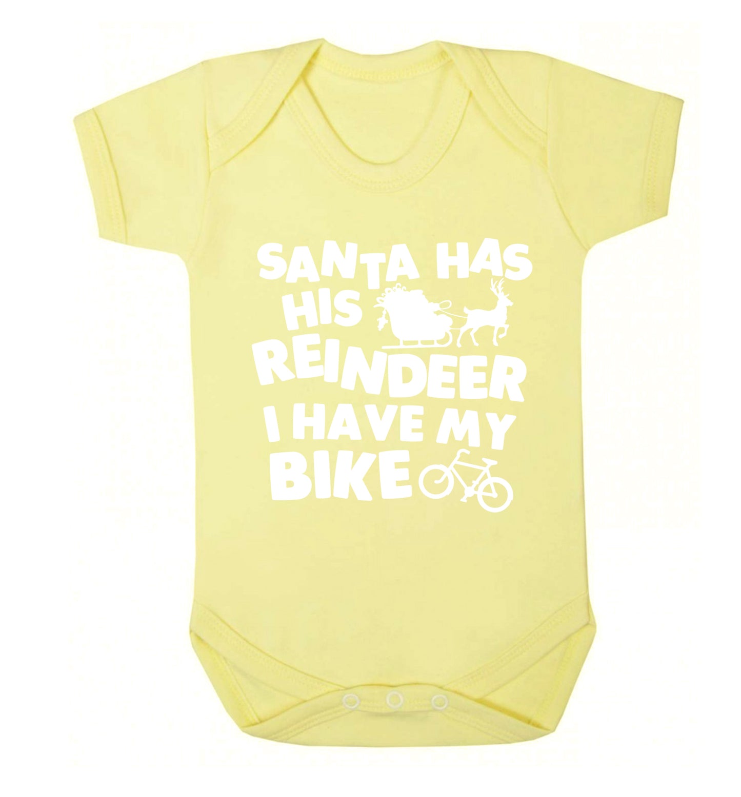 Santa has his reindeer I have my bike Baby Vest pale yellow 18-24 months