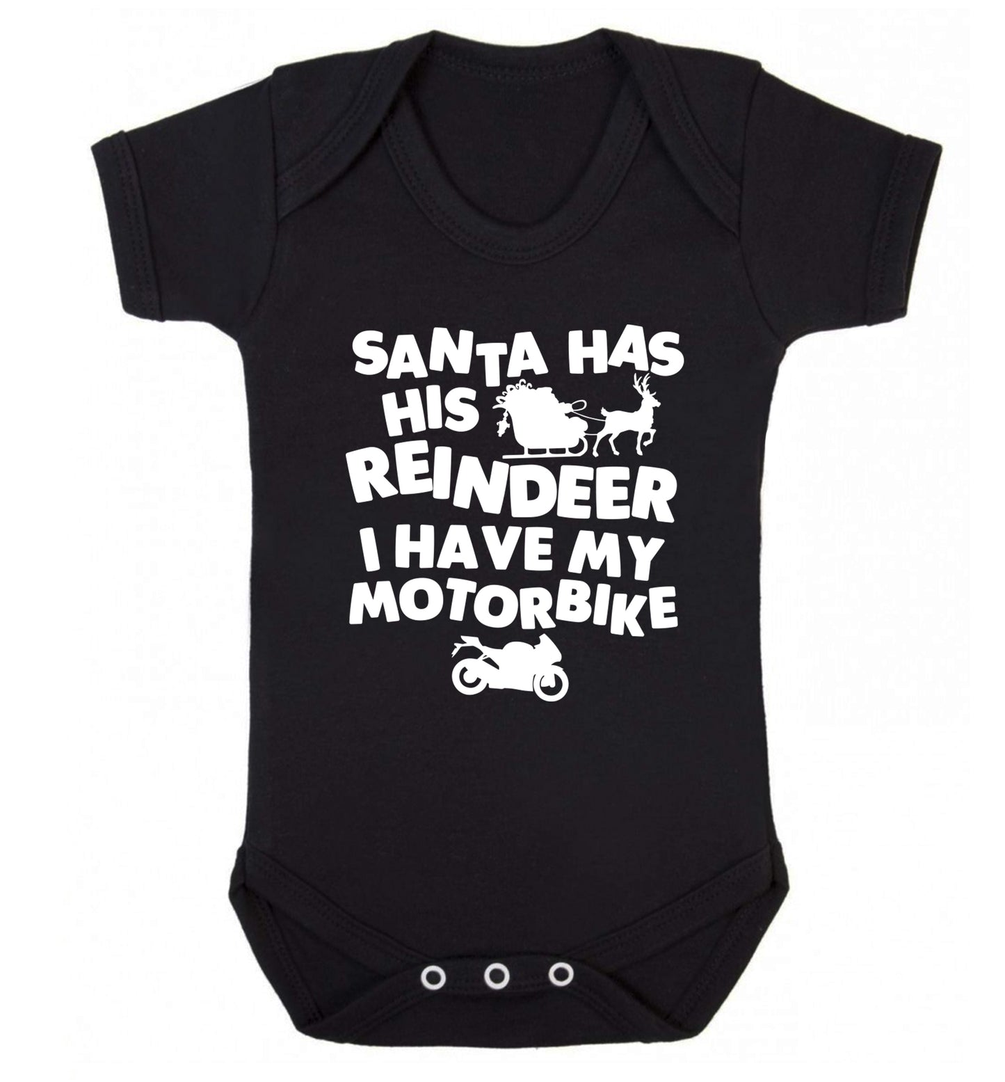 Santa has his reindeer I have my motorbike Baby Vest black 18-24 months