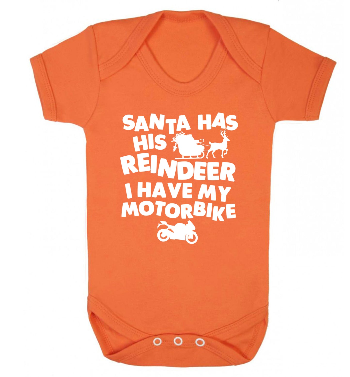 Santa has his reindeer I have my motorbike Baby Vest orange 18-24 months
