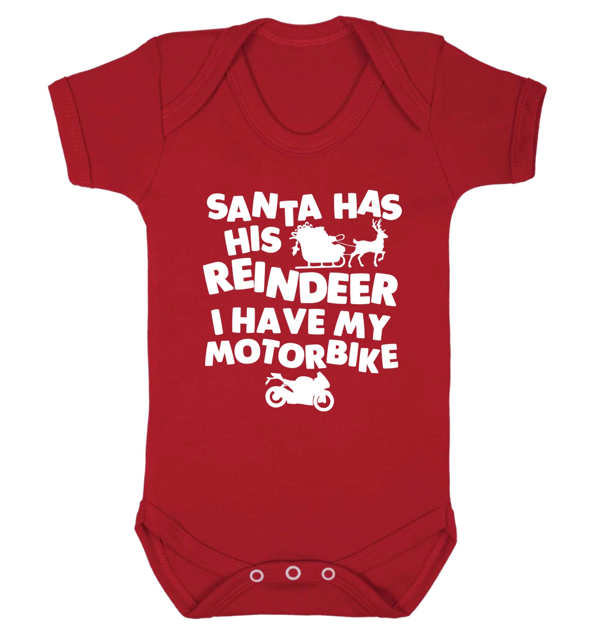Santa has his reindeer I have my motorbike Baby Vest red 18-24 months
