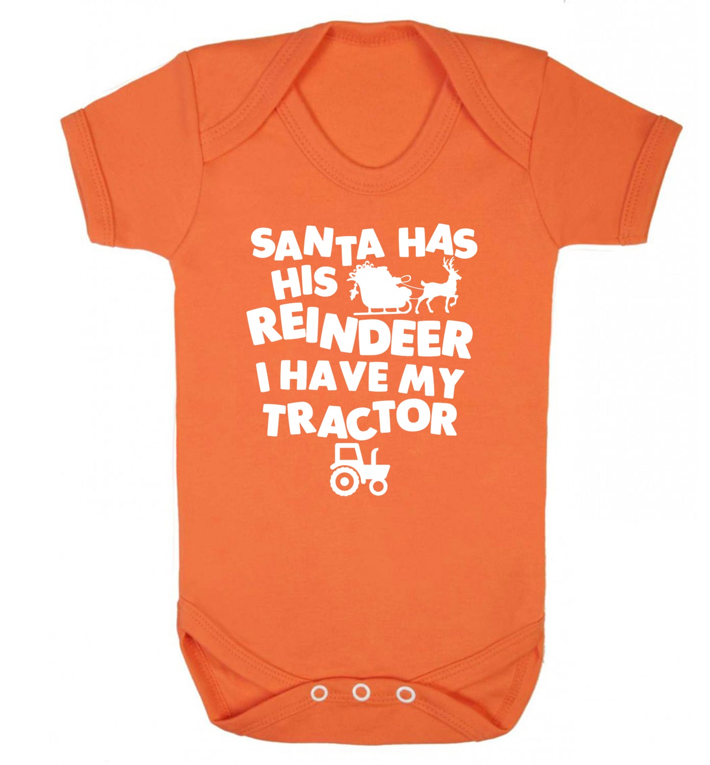 Santa has his reindeer I have my tractor Baby Vest orange 18-24 months