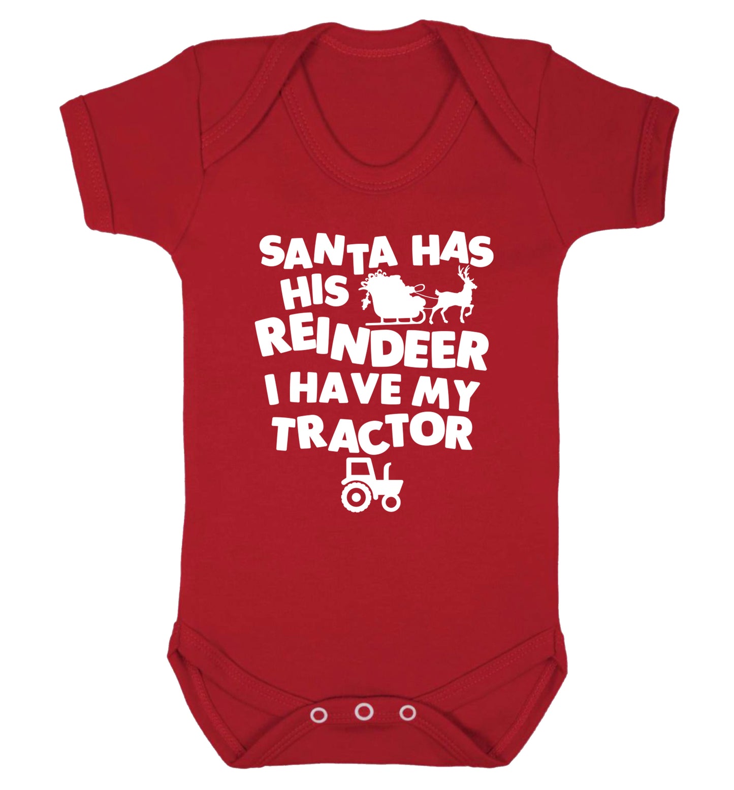 Santa has his reindeer I have my tractor Baby Vest red 18-24 months