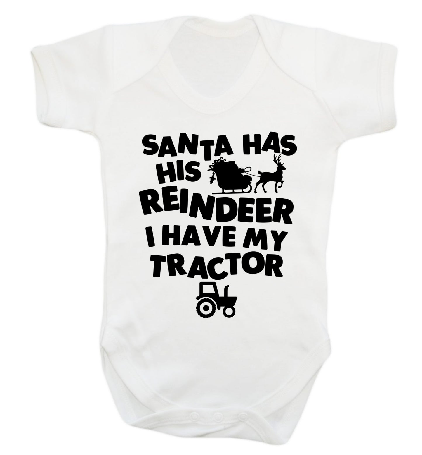 Santa has his reindeer I have my tractor Baby Vest white 18-24 months