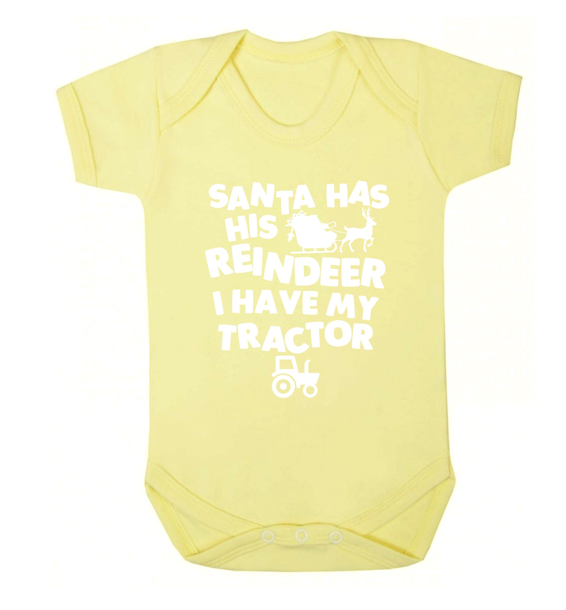 Santa has his reindeer I have my tractor Baby Vest pale yellow 18-24 months