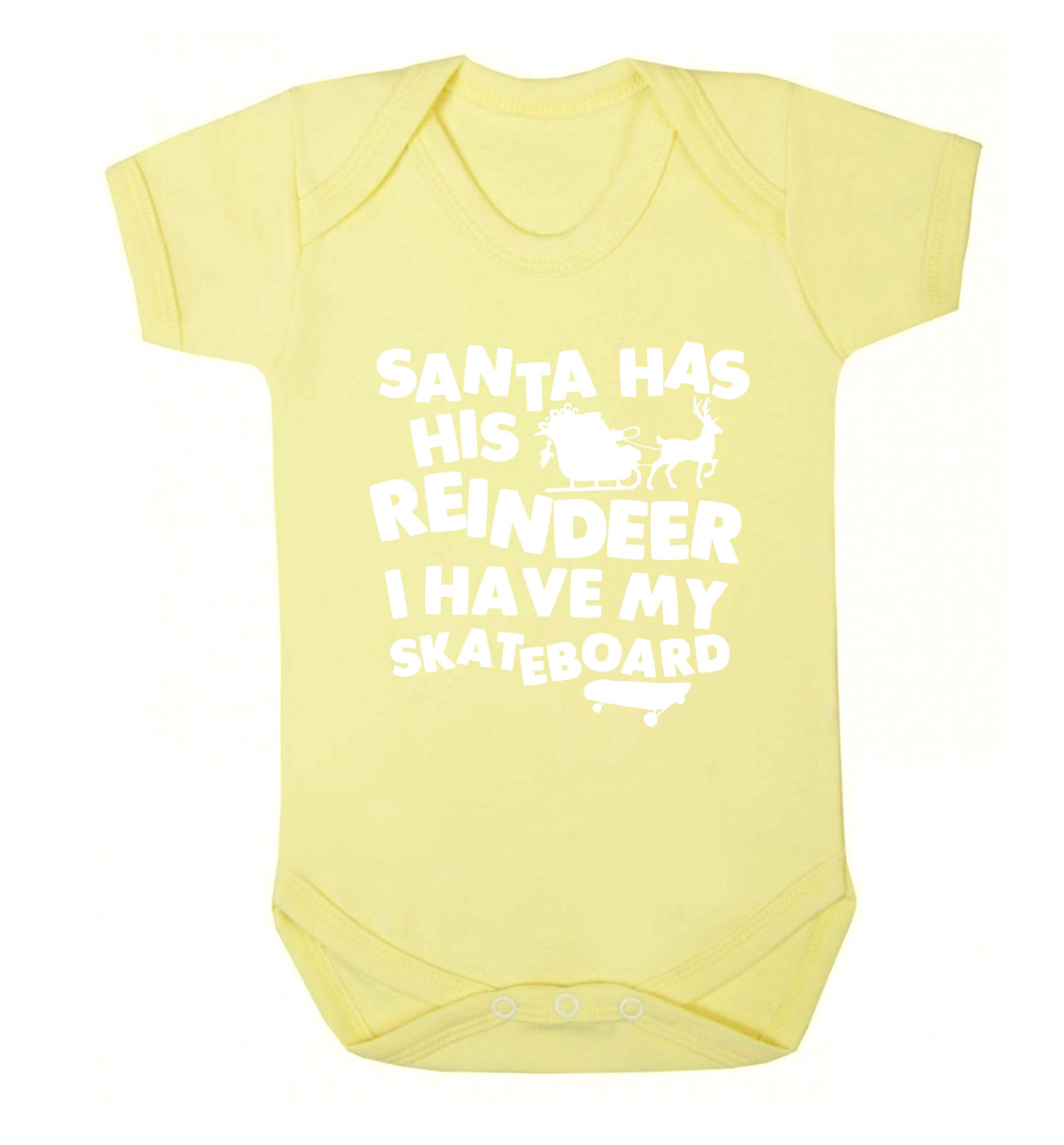 Santa has his reindeer I have my skateboard Baby Vest pale yellow 18-24 months