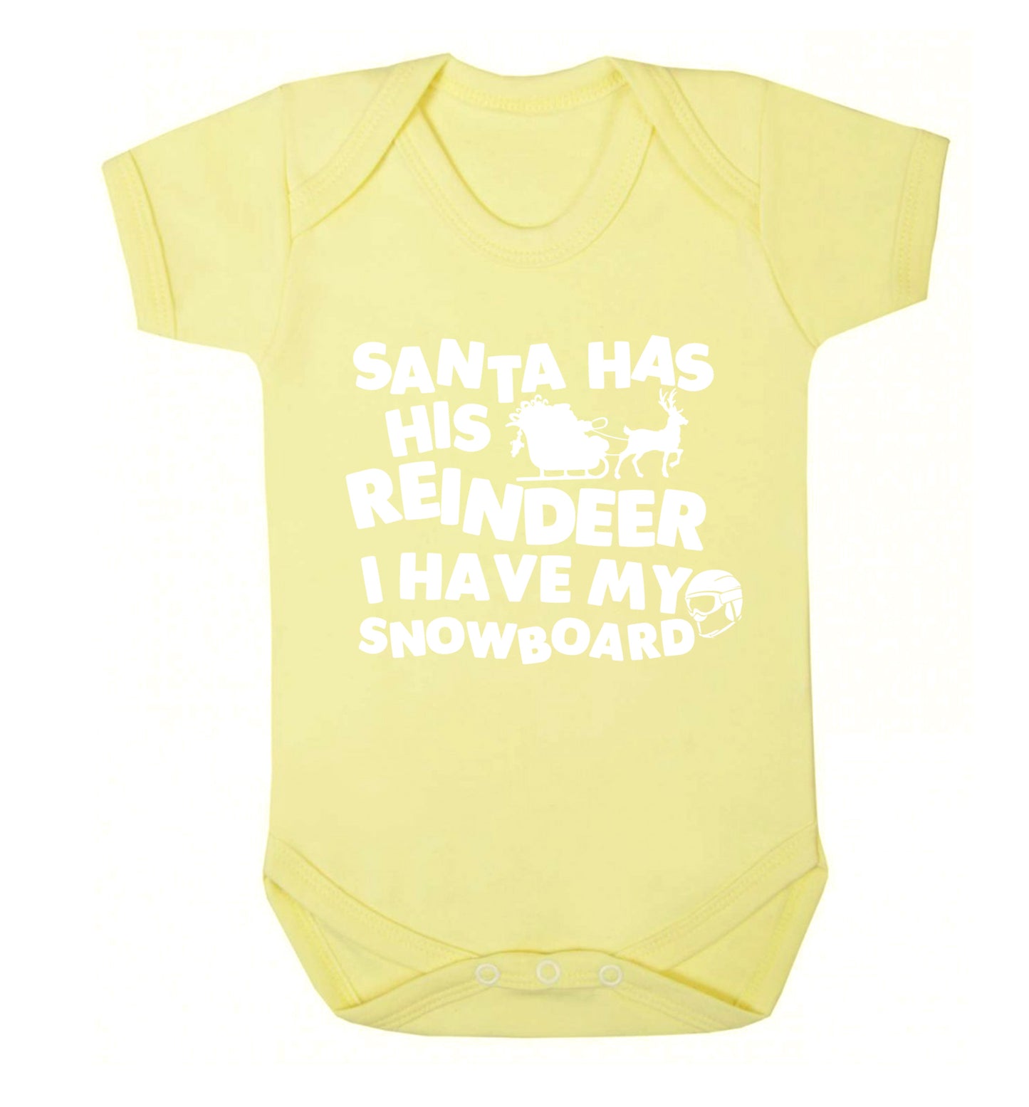 Santa has his reindeer I have my snowboard Baby Vest pale yellow 18-24 months