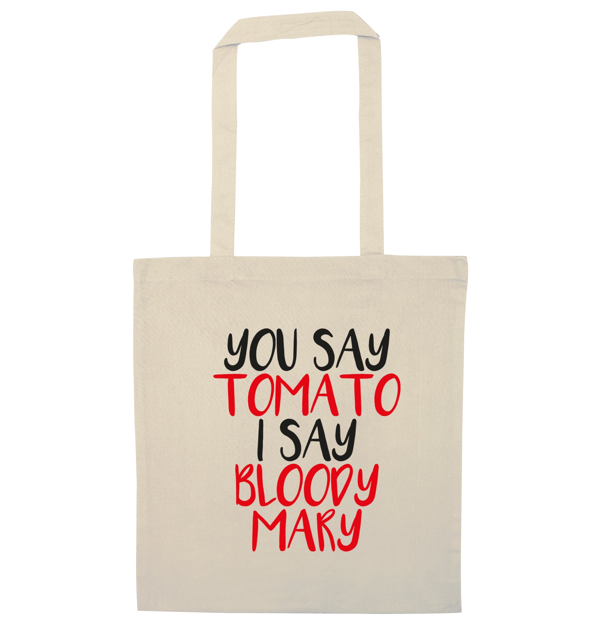 You say tomato I say bloody mary natural tote bag