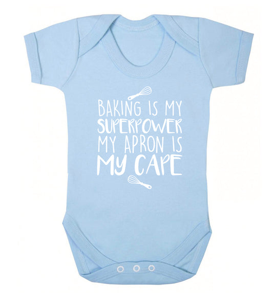 Baking is my superpower my apron is my cape Baby Vest pale blue 18-24 months