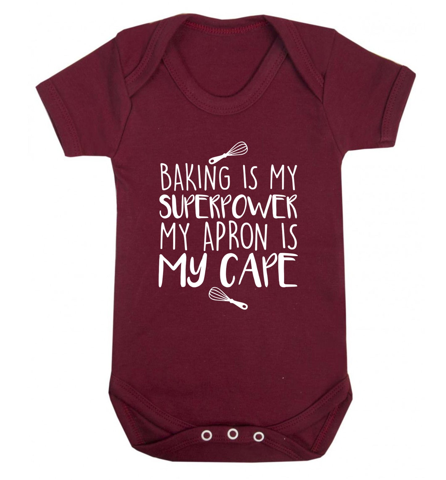 Baking is my superpower my apron is my cape Baby Vest maroon 18-24 months