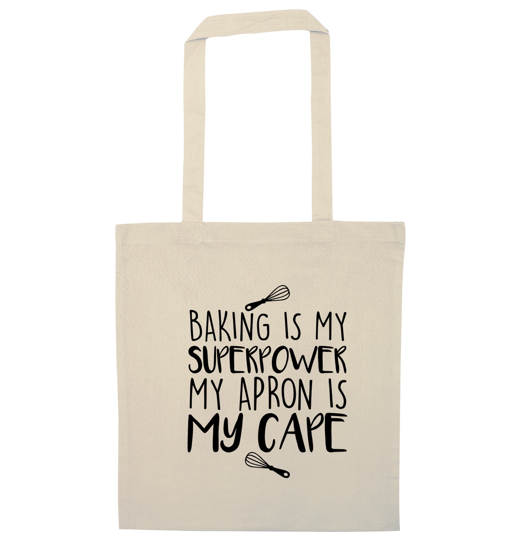 Baking is my superpower my apron is my cape natural tote bag