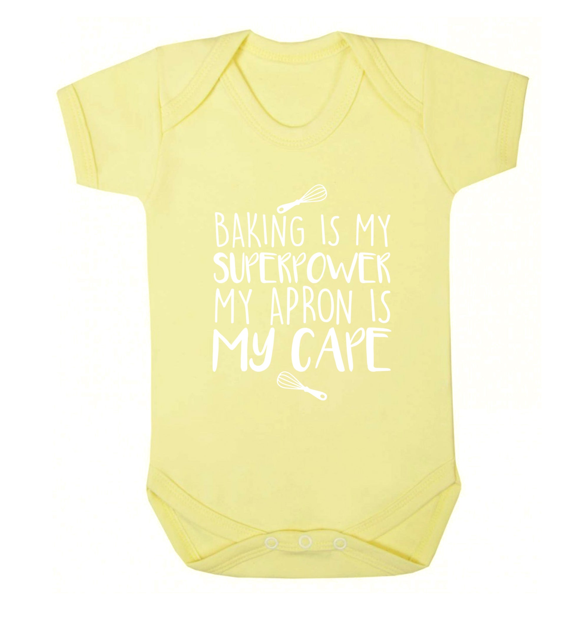 Baking is my superpower my apron is my cape Baby Vest pale yellow 18-24 months