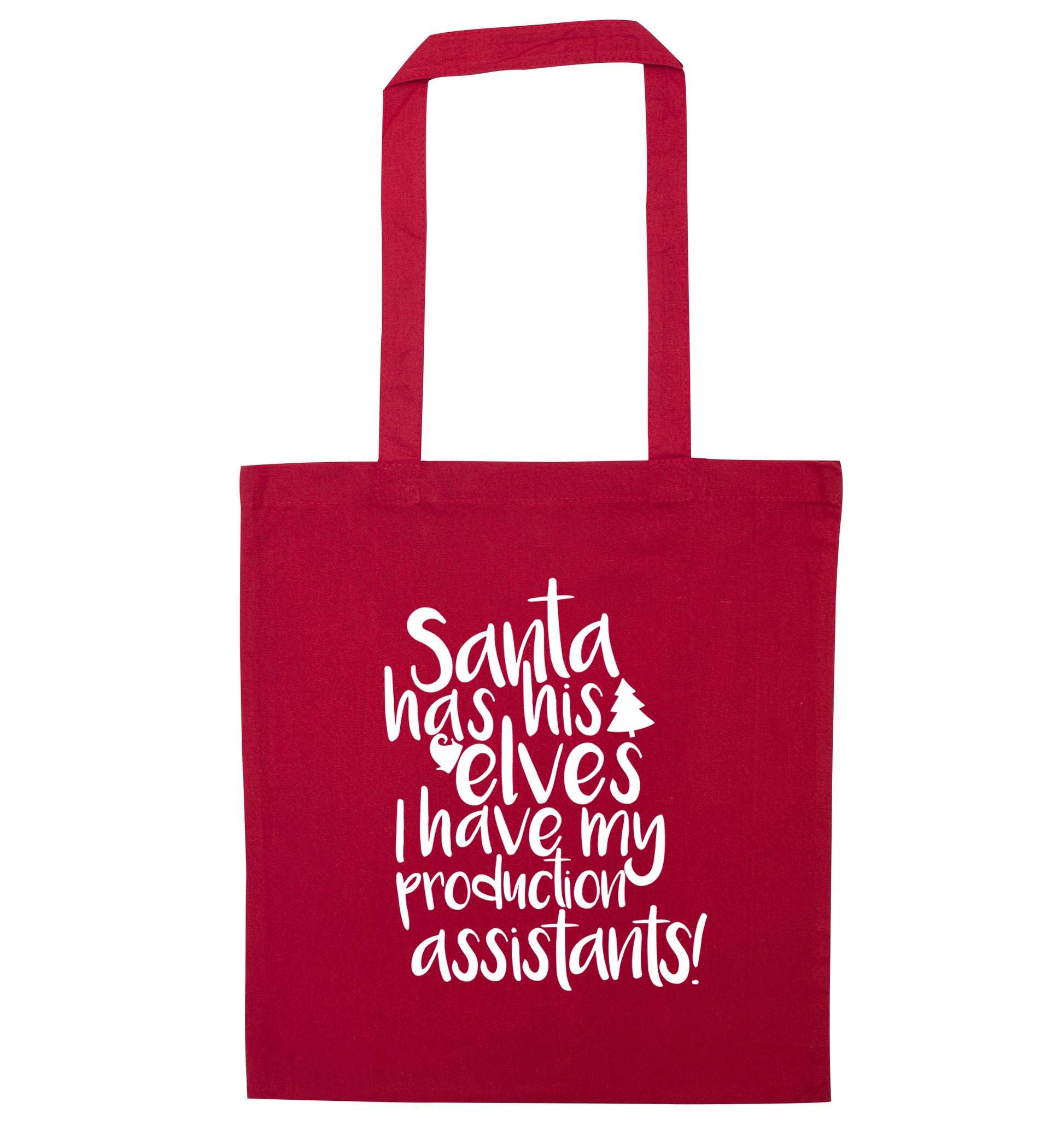 Santa has his elves I have my production assistants red tote bag