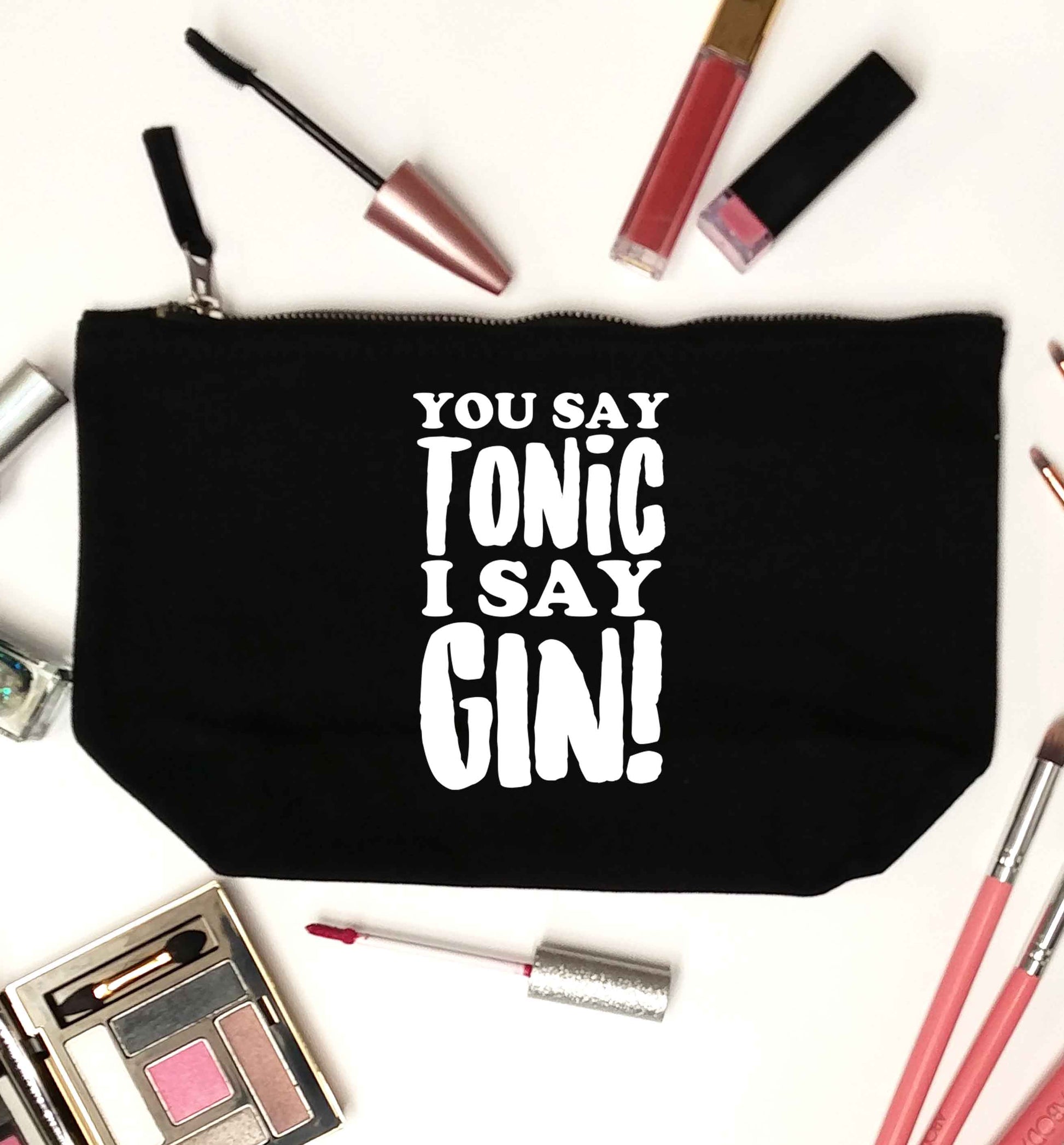 You say tonic I say gin black makeup bag