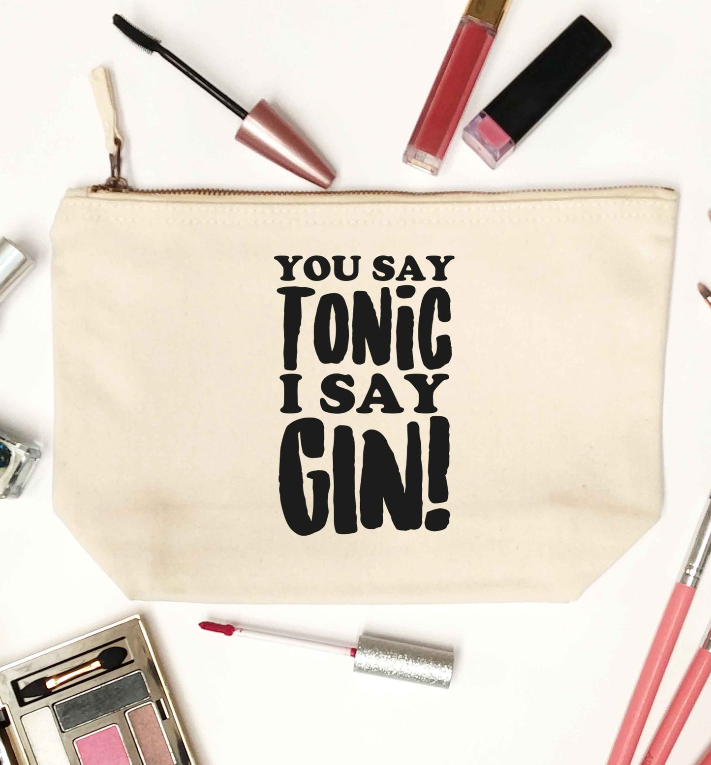 You say tonic I say gin natural makeup bag