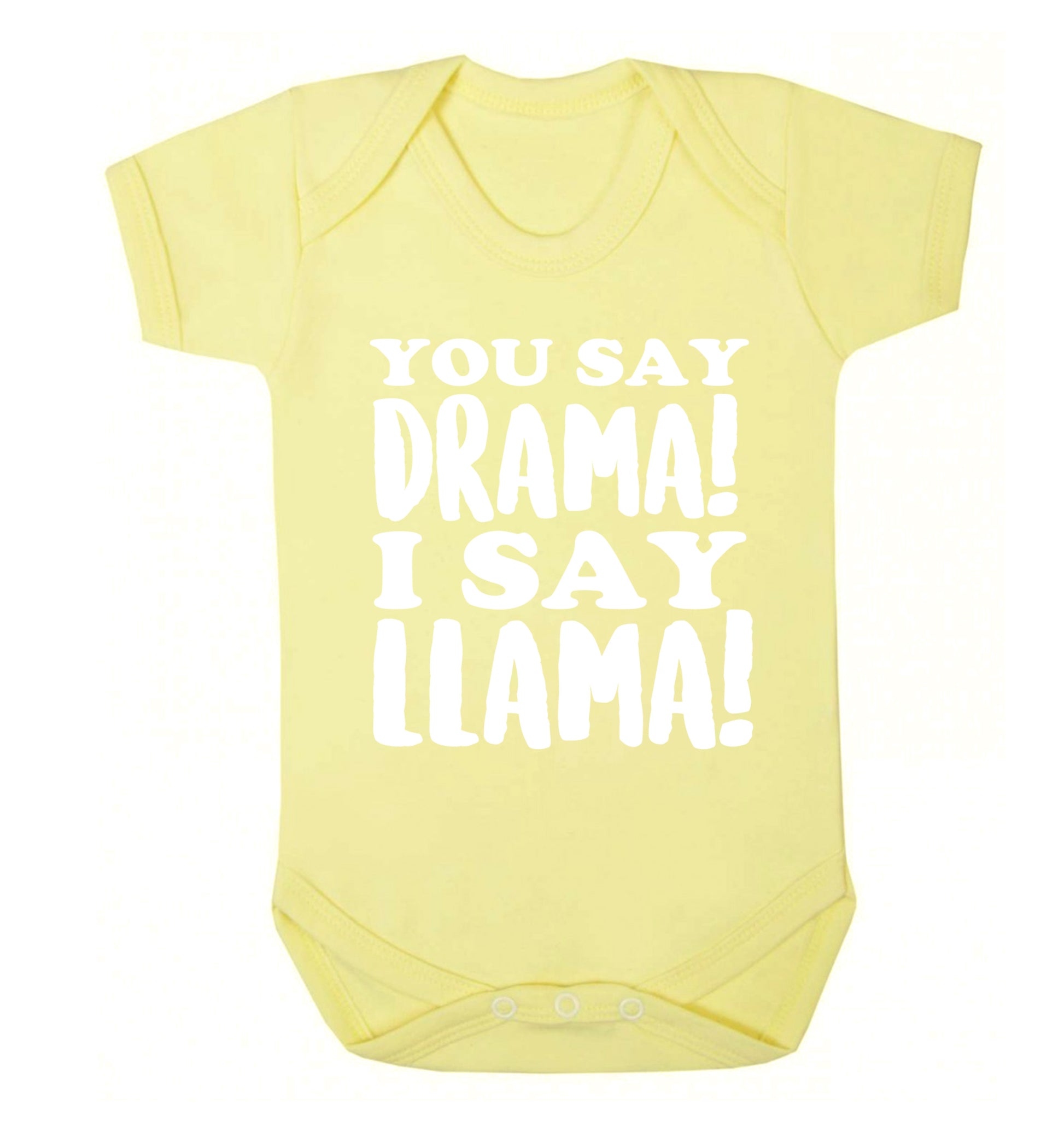You say drama I say llama! Baby Vest pale yellow 18-24 months