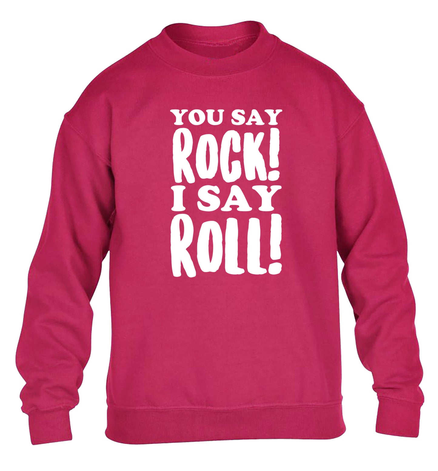 You say rock I say roll! children's pink sweater 12-14 Years