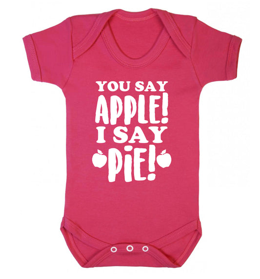 You say apple I say pie! Baby Vest dark pink 18-24 months