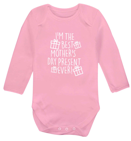 I'm the best mother's day present ever! baby vest long sleeved pale pink 6-12 months